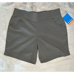 NWT Columbia Womens Active Fit Gray Shorts Size L/Ins 7" Lightweight Outdoor